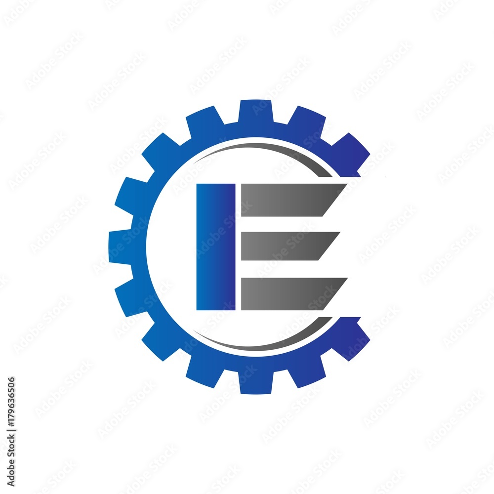 ie initial logo vector with gear blue gray ie initial logo vector with gear blue gray