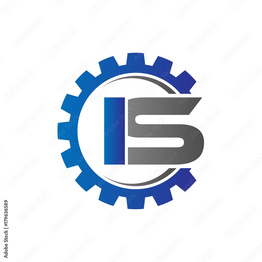is initial logo vector with gear blue gray is initial logo vector with gear blue gray