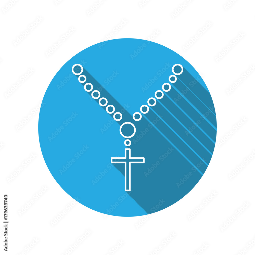 Obraz premium Holy rosary beads flat icon. Religion elements icon. Premium quality graphic design. Signs, outline symbols collection, simple thin line icon for websites, web design, mobile app, info graphics