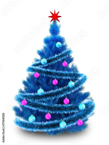 3d blue Christmas tree