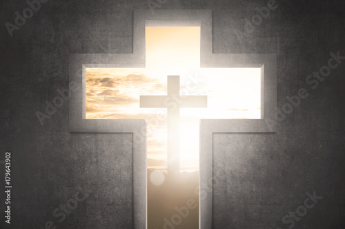 Cross shape with christ symbol