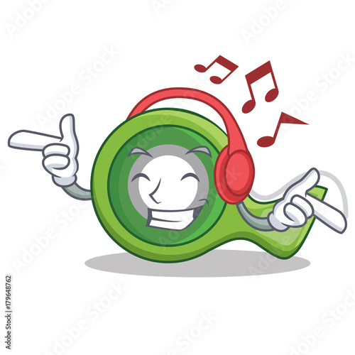 Listening music adhesive tape character cartoon