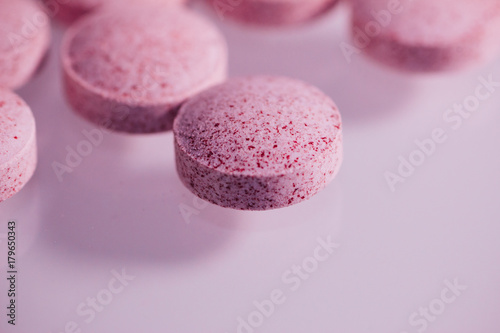 Pink purple tablet pills