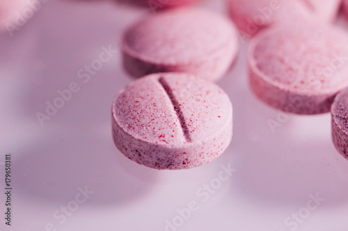 Pink purple tablet pills