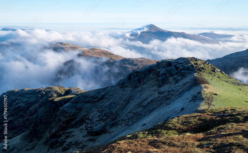 Looking above the clouds from Beinn Ime