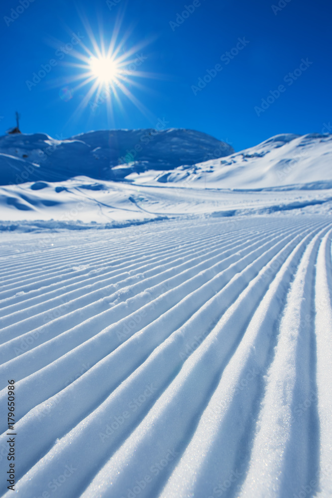 Plakat Snow path ski track surface
