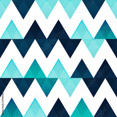 Blue zigzag seamless pattern