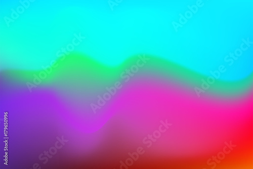 Liquid color flow background or watercolor paint blend gradient effect background. Vector trendy modern red pink, blue and green abstract fluid color light smooth transition background