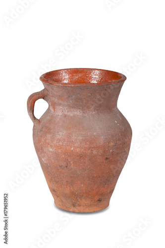 Old clay pot on a white background © gna60