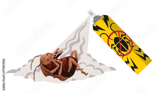 cockroach killing with spray