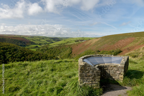 View over Exmoor from County Gate, North Devon photo