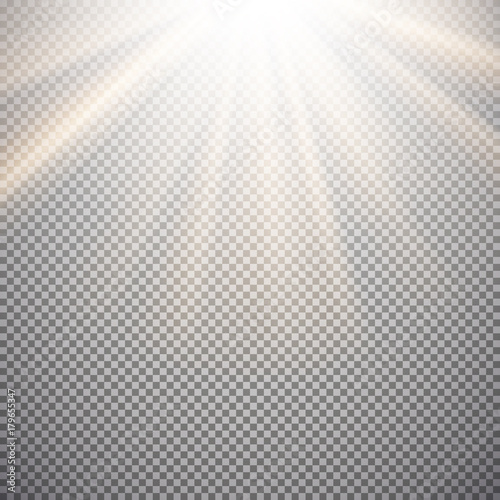 Light effect on transparent background. Graphic concept for your design