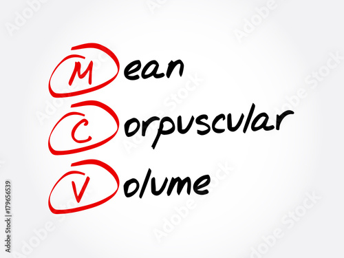 MCV - Mean Corpuscular Volume acronym, concept background photo