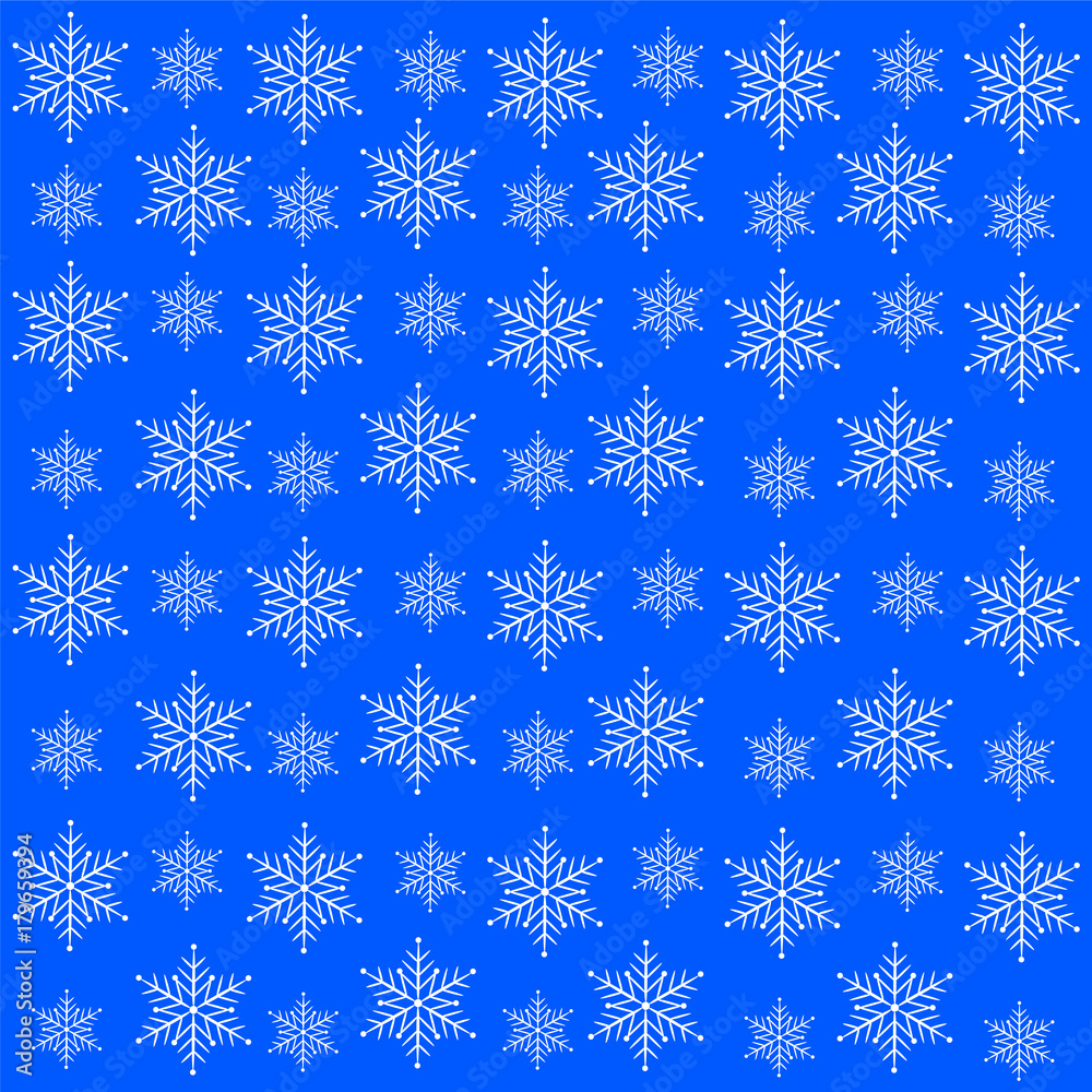 White snowflakes on a blue background.Background for Christmas a White snowflakes on a blue background.Background for Christmas a
