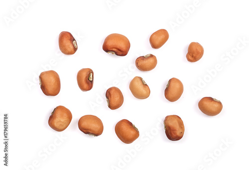 soybeans isolated on white background top view