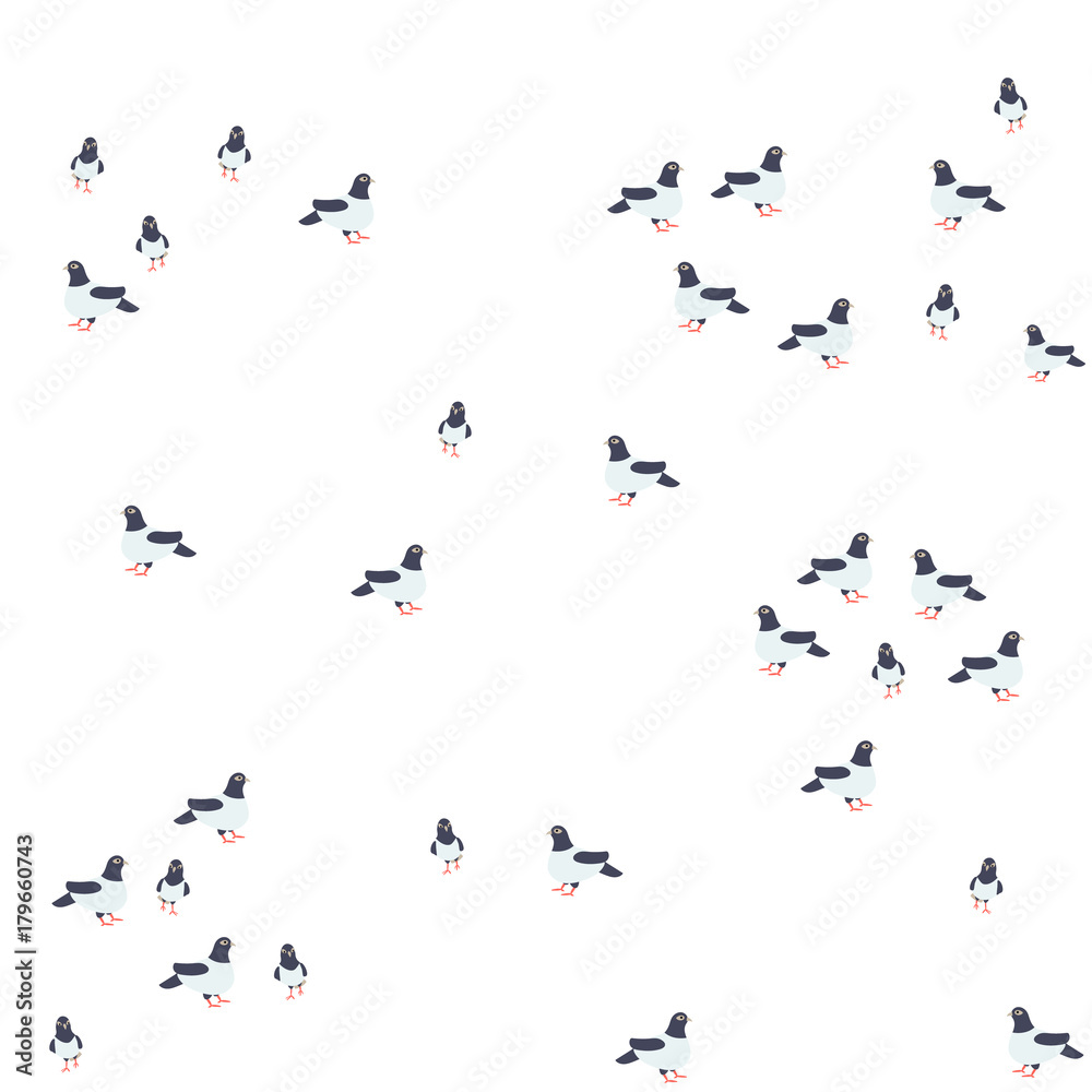 Vector colour light seamless pattern with dove
