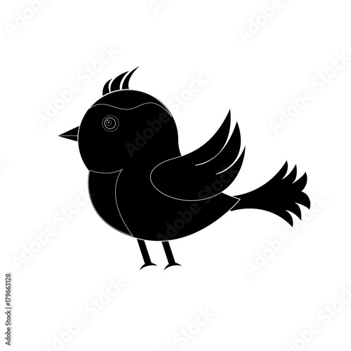 Bird black vector icon. Vector illustration. EPS10