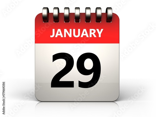 3d 29 january calendar