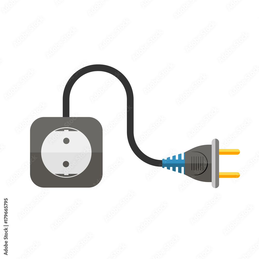 Power extension cord. Vector illustration. Power extension cord. Vector illustration.
