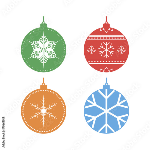 Set of Christmas balls. Vector illustration