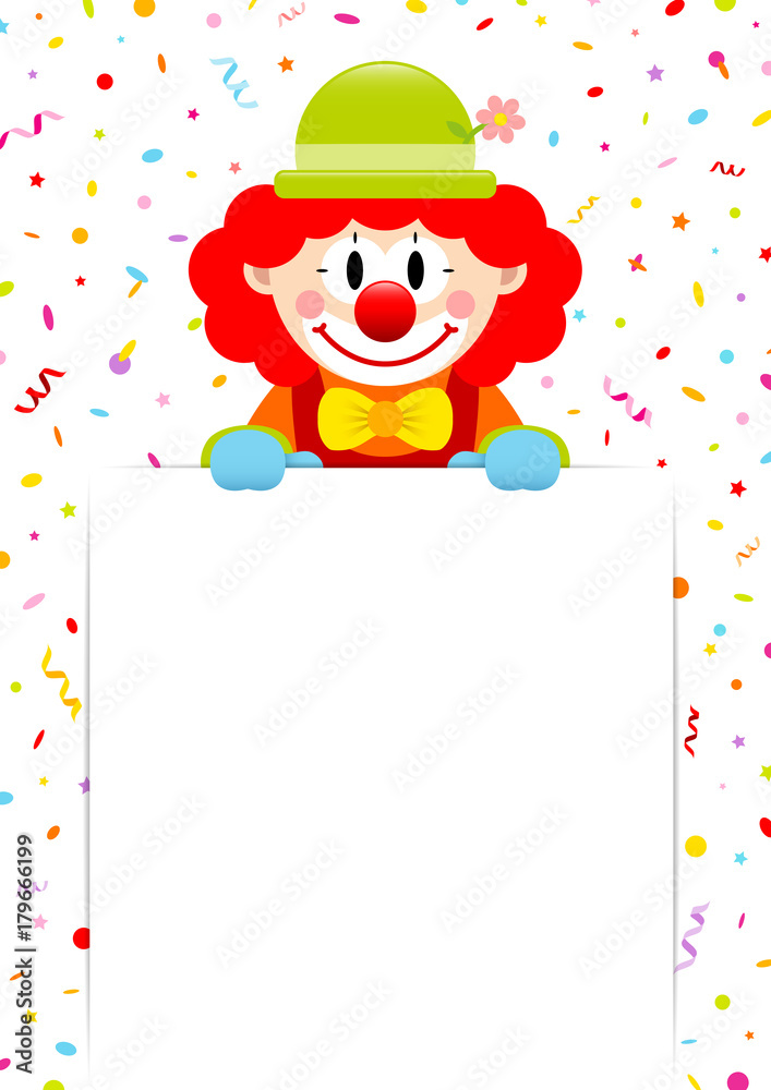Clown Red Hair Label Streamers & Confetti