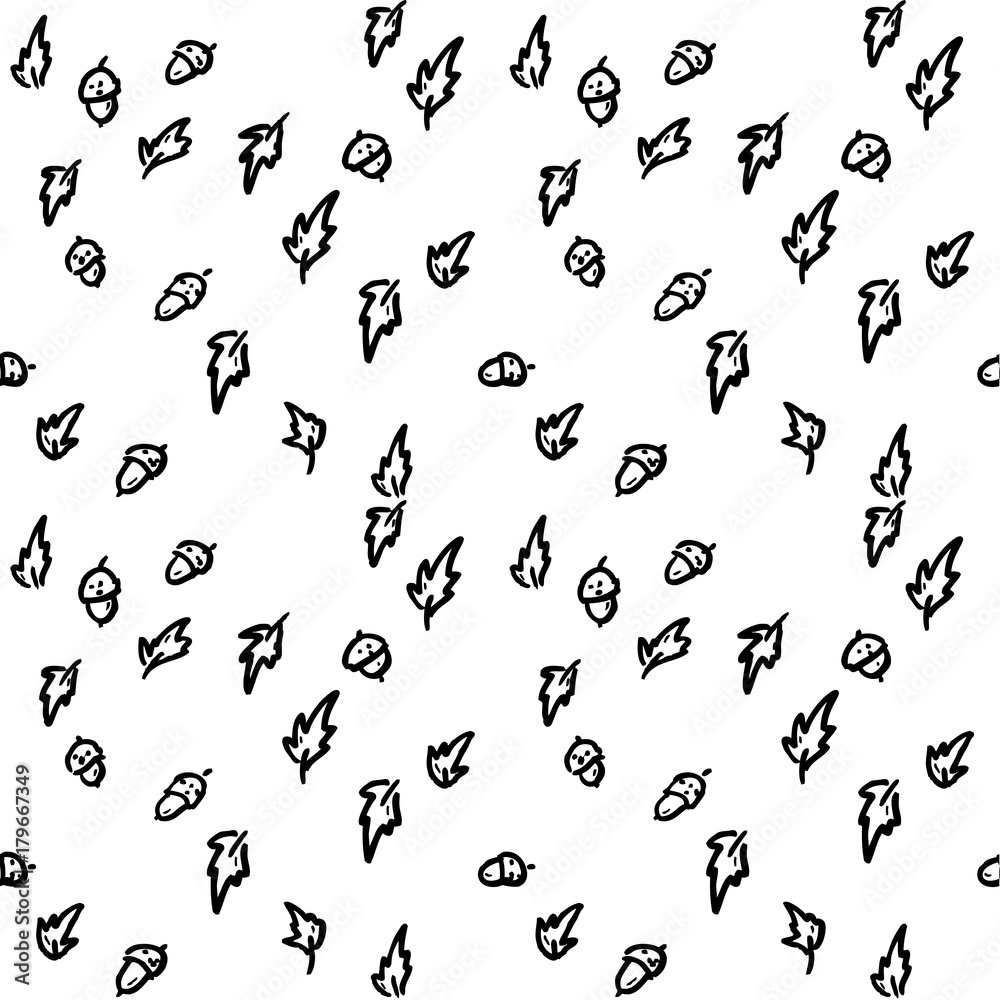 Autumn Seamless vector Ink Background
