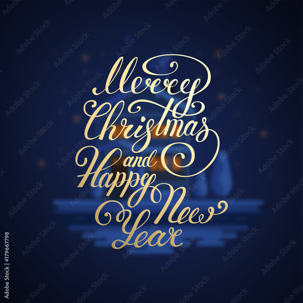 Merry Christmas Text .Happy New Year vector illustration lettering design EPS 10. Christmas card