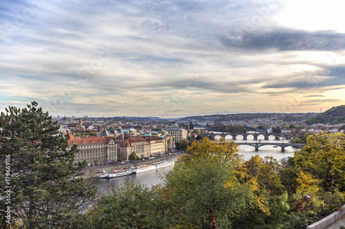 Prague bridges view