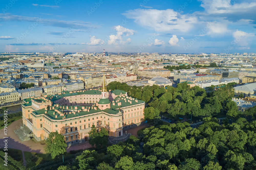 Mikhailovsky Castle in St. Petersburg, top view