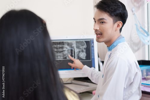 Female patient with dental checkup