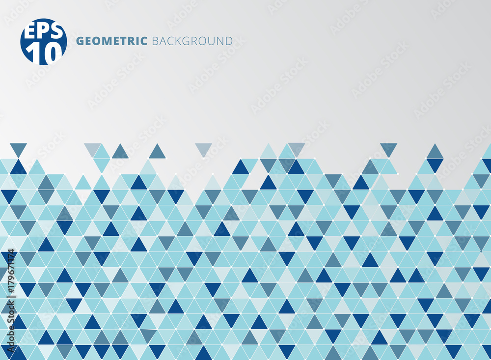 Obraz premium Abstrakcjonistyczny błękitny geometryczny trójbok struktury tło.