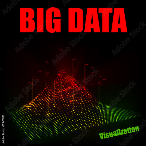 Vector abstract 3D big data visualization.