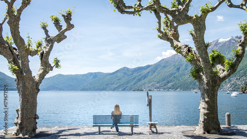 City of Locarno with a view of lake Maggiore, Ticino, Switzerland photo