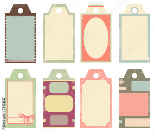 Set of vintage labels in shabby chic style