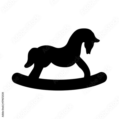 Toy horse it is black icon .