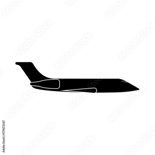 Private airplane it is black icon .