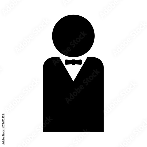 Man with bow tie it is black icon .