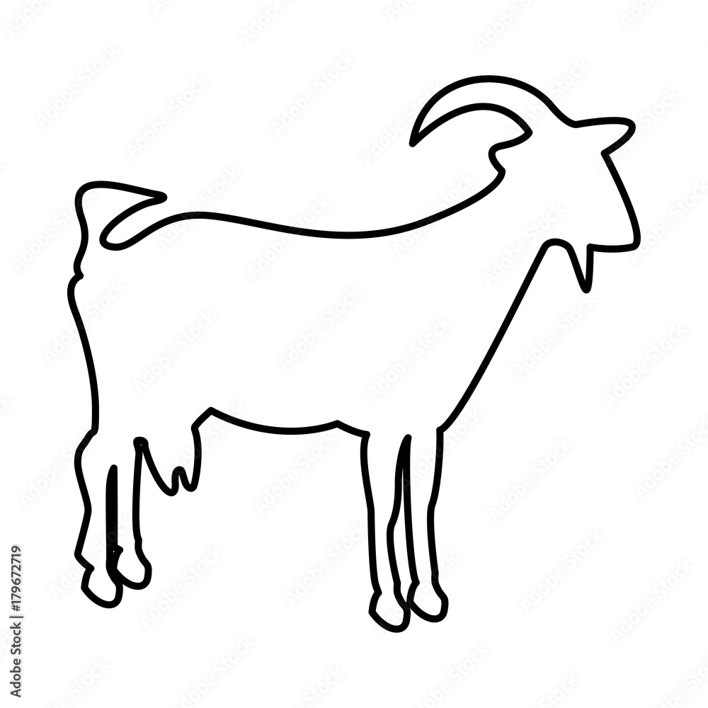 Goat black icon .
