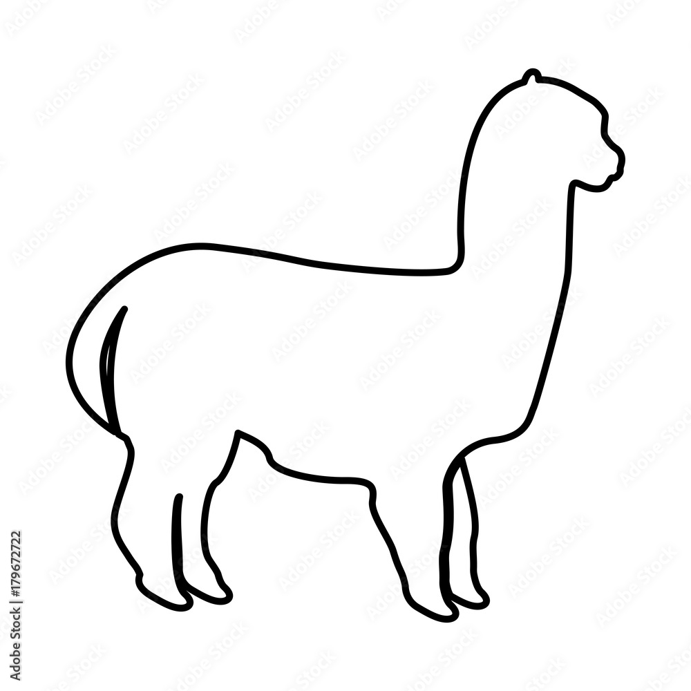 Alpaca black icon .