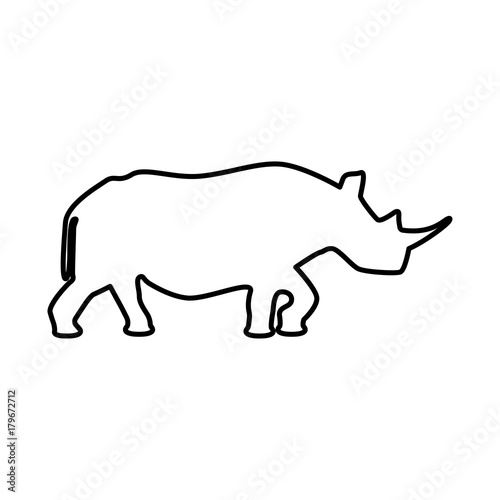 Rhinoceros black icon .