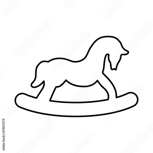 Toy horse black icon .
