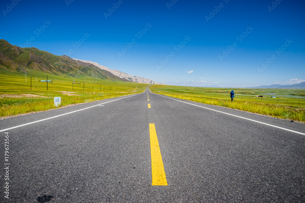 road in grassland