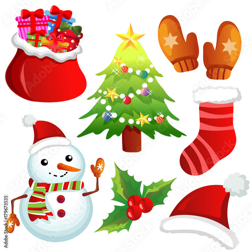 various christmas icon set
