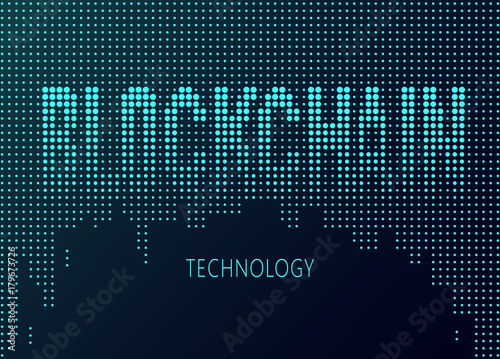 Vector illustration of the block chain word. Logo for blockchain technology.  Graphic design for decentralized transactions and cryptocurrencies network.