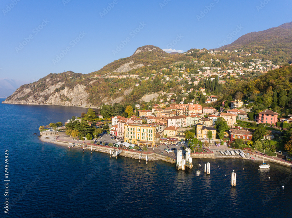 Port of Varenna, ferry boat on lake of Como