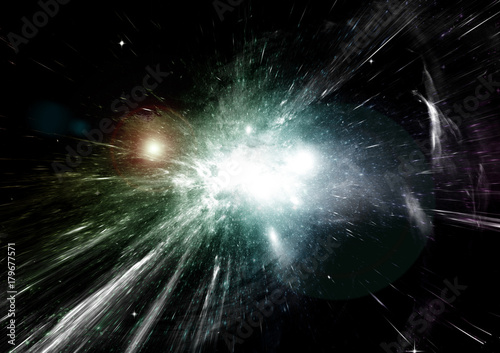 Stars, dust and gas nebula in a far galaxy