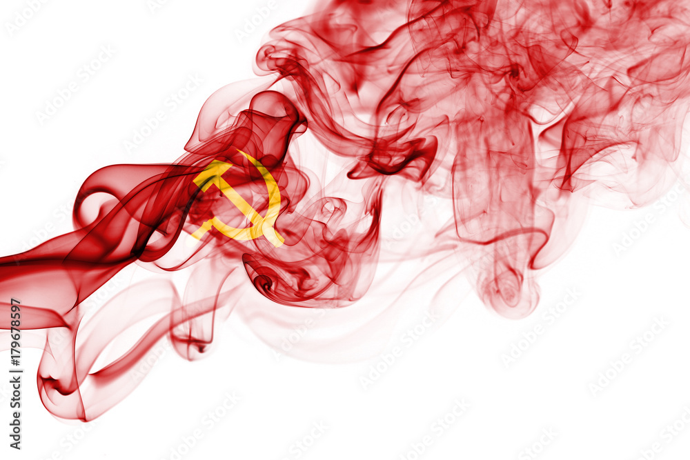 Fototapeta premium Communist national smoke flag
