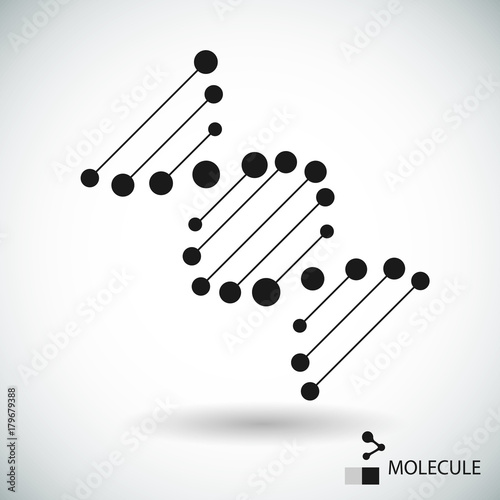 Logo dna structure. Vector pattern of the molecule. Icon for the company photo