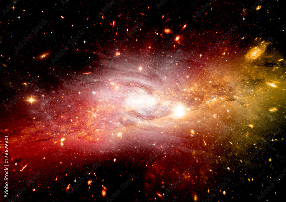 Naklejka premium Stars, dust and gas nebula in a far galaxy