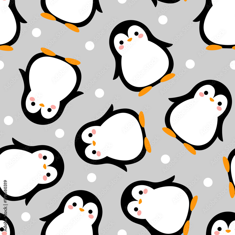 Obraz premium Snowman Seamless Pattern Background, Christmas Vector illustration